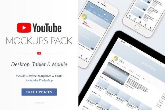 Download YouTube Social Media Mockups Pack - Social media mockups Collection
