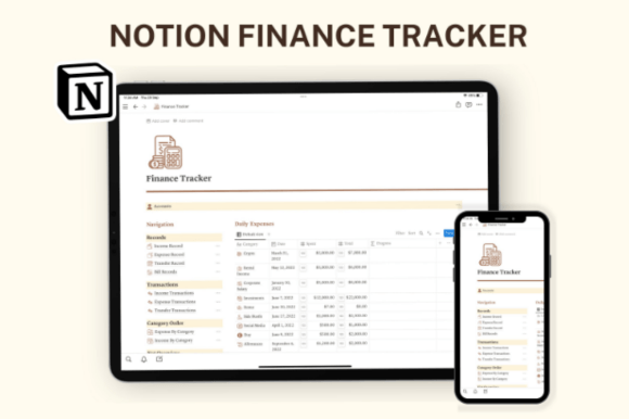Download Notion Finance Template, Notion Planner - Finance Collection
